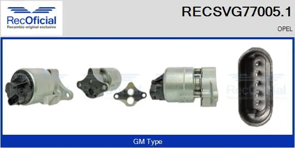 Vanne EGR RECOFICIAL RECSVG77005.1