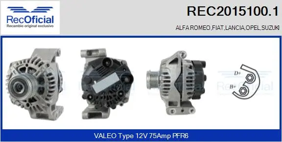Alternateur RECOFICIAL REC2015100.1
