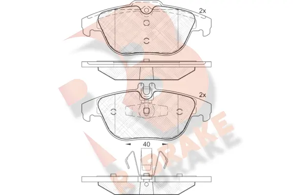 Kit de plaquettes de frein, frein à disque R BRAKE RB1900