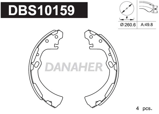 Jeu de mâchoires de frein DANAHER DBS10159