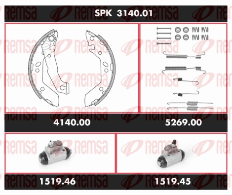 Kit de freins, freins à tambours REMSA SPK 3140.01