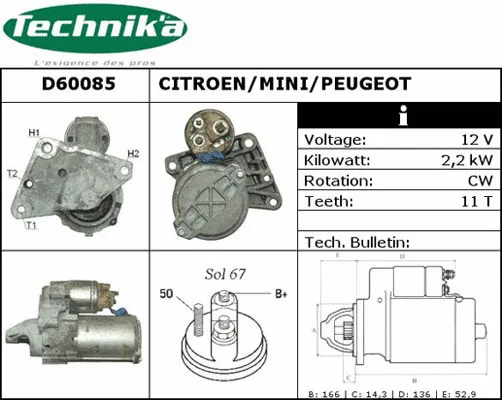 Démarreur Technika D60085