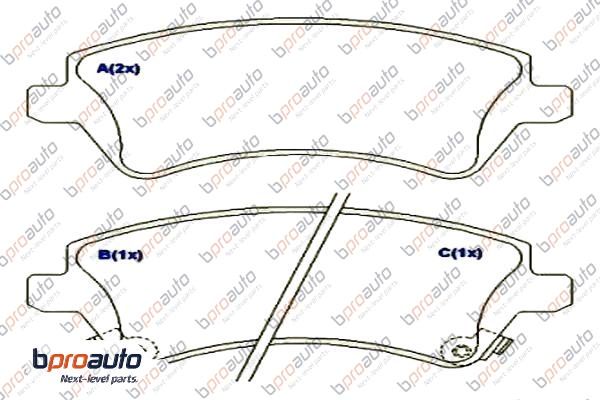 Kit de plaquettes de frein, frein à disque BPROAUTO 1BP30961AA