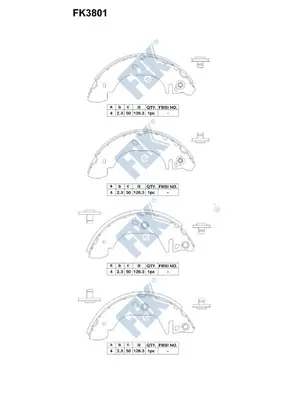 Jeu de mâchoires de frein FBK FK3801