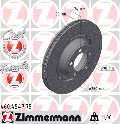 Disque de frein ZIMMERMANN 460.4547.75