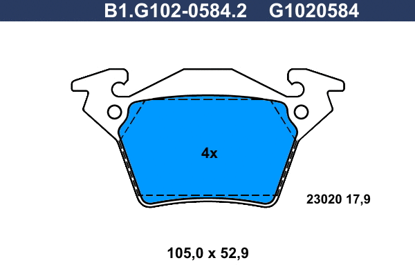 Kit de plaquettes de frein, frein à disque GALFER B1.G102-0584.2