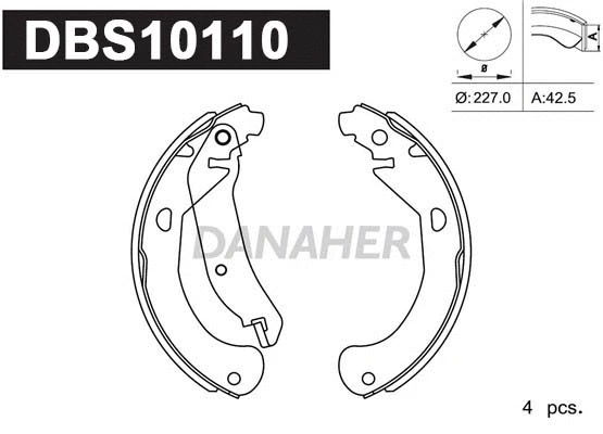 Jeu de mâchoires de frein DANAHER DBS10110
