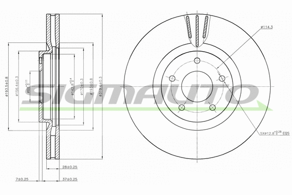 Disque de frein SIGMAUTO DBB724V