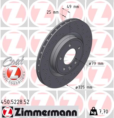 Disque de frein ZIMMERMANN 450.5228.52