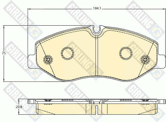 Kit de plaquettes de frein, frein à disque GIRLING 6121033