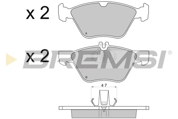 Kit de plaquettes de frein, frein à disque BREMSI BP2695