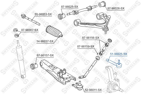 Rotule de barre de connexion STELLOX 51-98025-SX