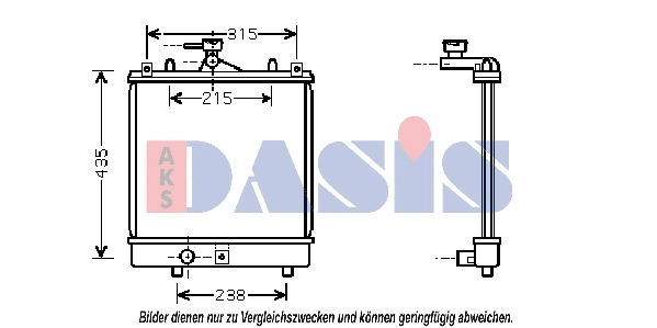 Radiateur, refroidissement du moteur AKS DASIS 322007N