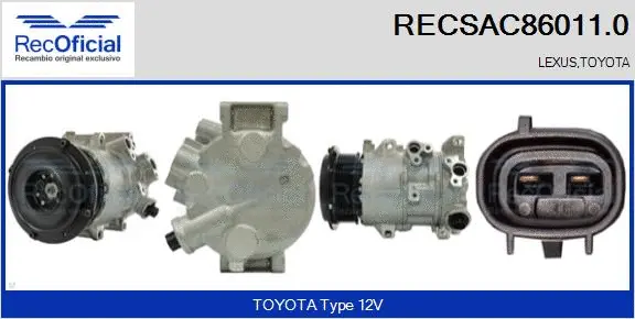 Compresseur, climatisation RECOFICIAL RECSAC86011.0
