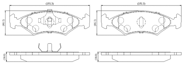 Kit de plaquettes de frein, frein à disque National NP3112
