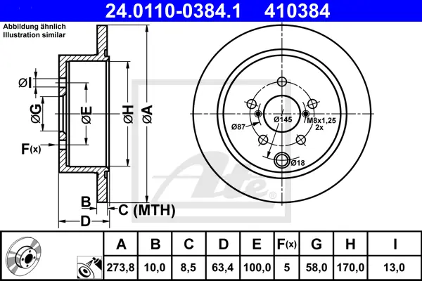 Disque de frein ATE-APAC 24.0110-0384.1