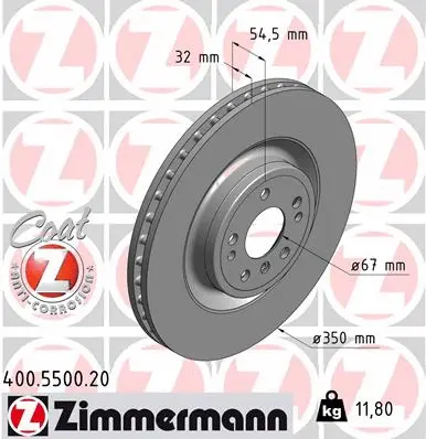 Disque de frein ZIMMERMANN 400.5500.20