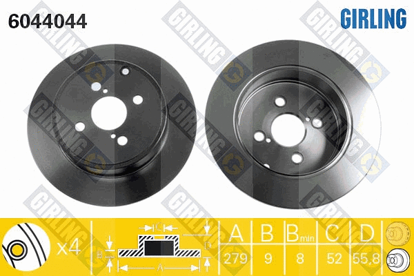 Disque de frein GIRLING 6044044