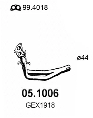 Tuyau d'échappement ASSO 05.1006