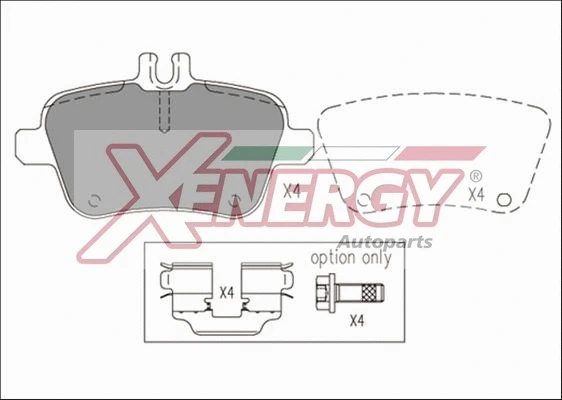 Kit de plaquettes de frein, frein à disque AP XENERGY X41227