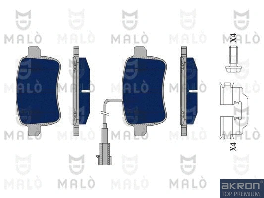 Kit de plaquettes de frein, frein à disque AKRON-MALÒ 1050281