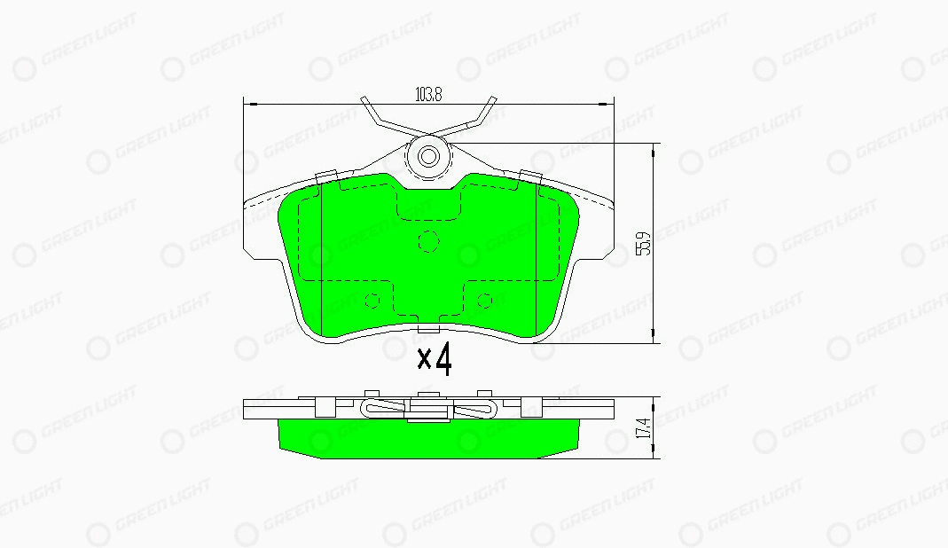 Kit de plaquettes de frein, frein à disque Automotive Adriado GLBP0103