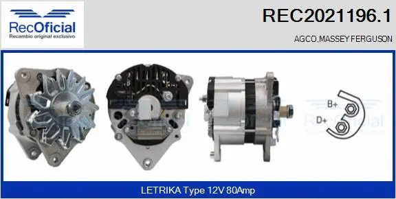Alternateur RECOFICIAL REC2021196.1