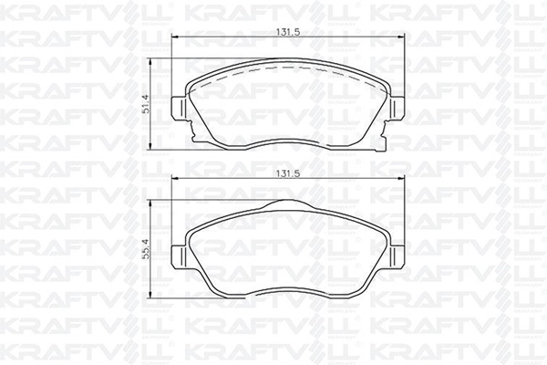 Kit de plaquettes de frein, frein à disque KRAFTVOLL GERMANY 07010031