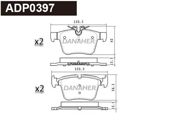 Kit de plaquettes de frein, frein à disque DANAHER ADP0397
