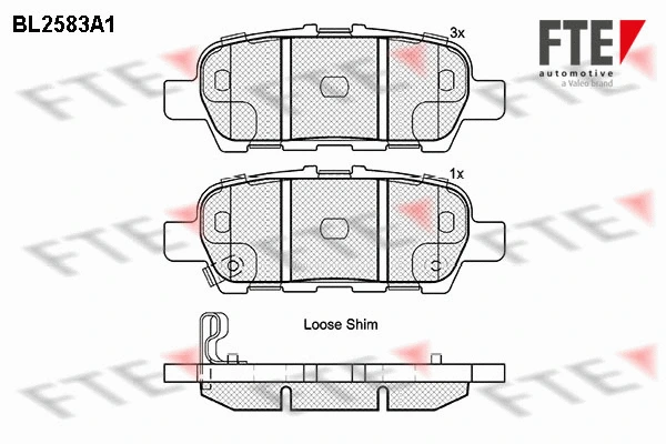 Kit de plaquettes de frein, frein à disque FTE 9010833