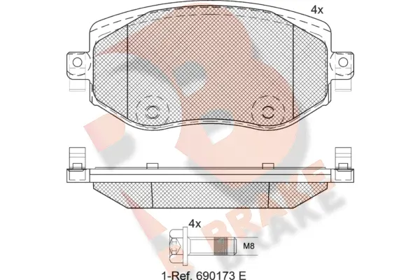 Kit de plaquettes de frein, frein à disque R BRAKE RB2292