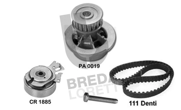 Pompe à eau + kit de courroie crantée BREDA LORETT KPA0019A