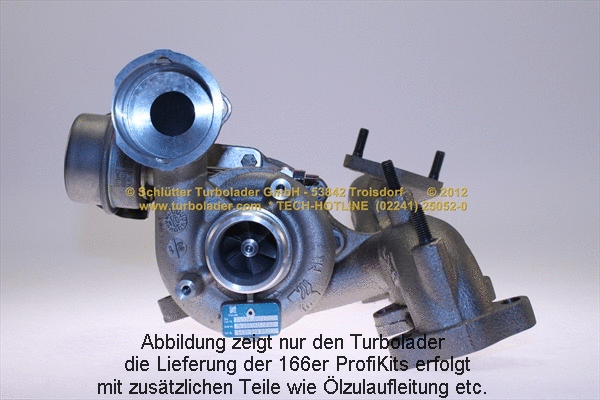 Turbocompresseur, suralimentation SCHLÜTTER TURBOLADER 166-08320MAX