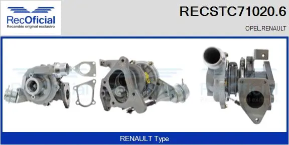 Turbocompresseur, suralimentation RECOFICIAL RECSTC71020.6