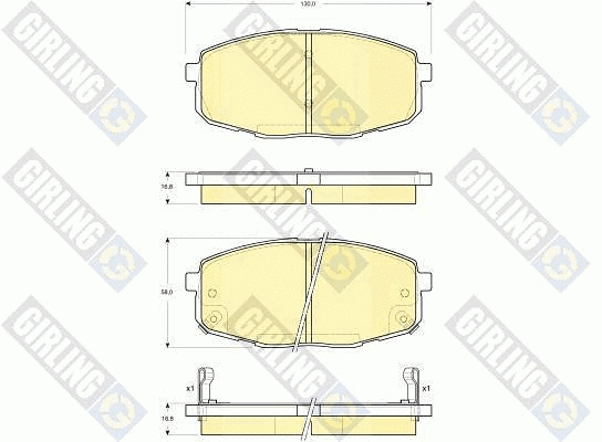 Kit de plaquettes de frein, frein à disque GIRLING 6133429