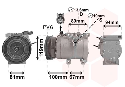 Compresseur, climatisation VAN WEZEL 8200K341