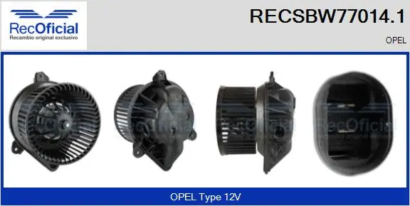 Pulseur d'air habitacle RECOFICIAL RECSBW77014.1