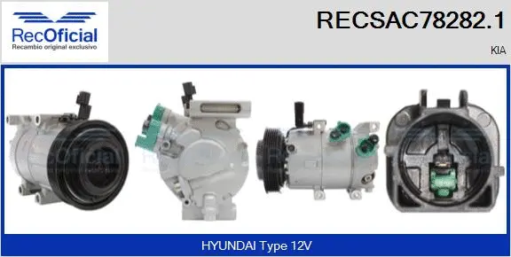 Compresseur, climatisation RECOFICIAL RECSAC78282.1
