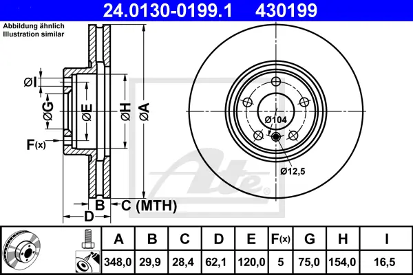 Disque de frein ATE-APAC 24.0130-0199.1