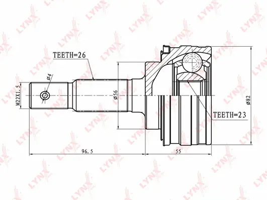 Jeu de joints, arbre de transmission LYNXAUTO CO-7518