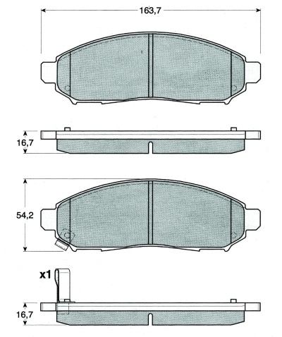 Kit de plaquettes de frein, frein à disque MTR MT504