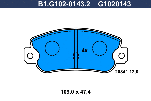 Kit de plaquettes de frein, frein à disque GALFER B1.G102-0143.2