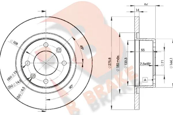 Disque de frein R BRAKE 78RBD24754