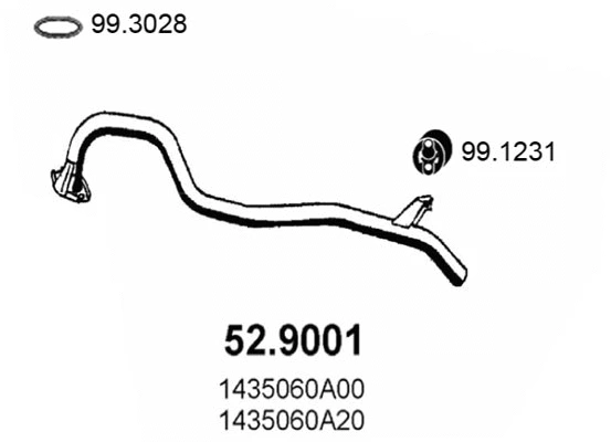 Tuyau d'échappement ASSO 52.9001