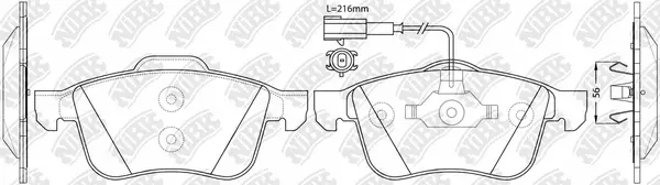 Kit de plaquettes de frein, frein à disque NiBK PN0382W