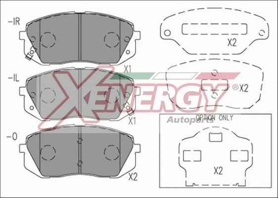 Kit de plaquettes de frein, frein à disque AP XENERGY X41177
