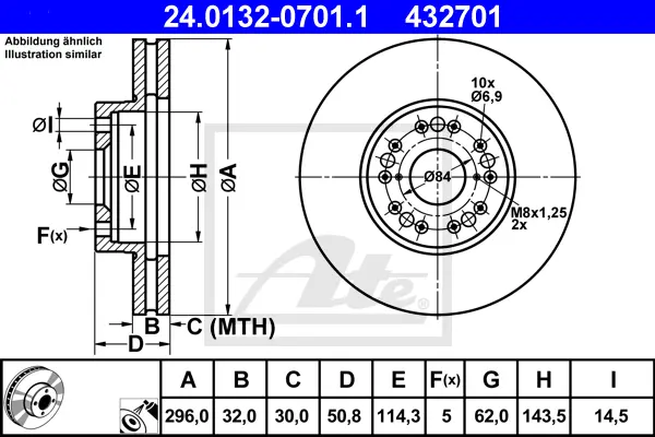 Disque de frein ATE-APAC 24.0132-0701.1