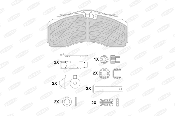 Kit de plaquettes de frein, frein à disque BERAL BCV29252TK