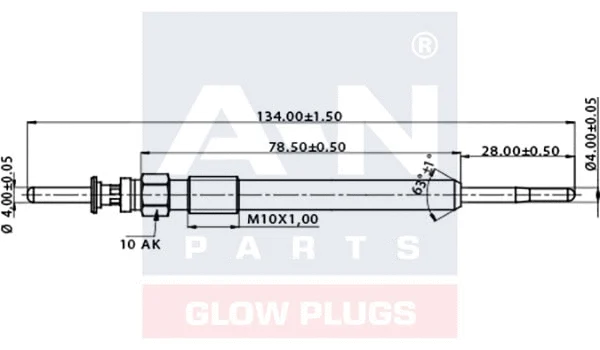 Bougie de préchauffage A-N PARTS A-N134006