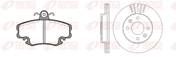 Kit de freins, frein à disques REMSA 8141.05